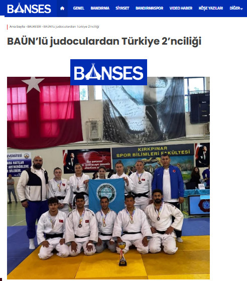 BAÜN'lü jüdoculardan Türkiye 2'nciliği