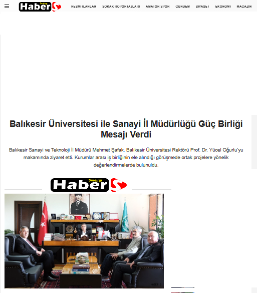 Balıkesir Üniversitesi ile Sanayi İl Müdürlüğü Güç Birliği Mesajı Verdi