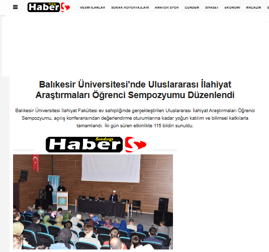 Balıkesir Üniversitesi'nde Uluslararası İlahiyat Araştırmaları Öğrenci Sempozyumu Düzenlendi