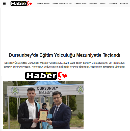 Dursunbey'de Eğitim Yolculuğu Mezuniyetle Taçlandı