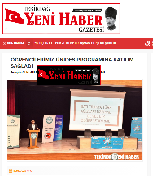 ÖĞRENCİLERİMİZ ÜNİDES PROGRAMINA KATILIM SAĞLADI