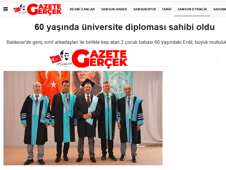 60 yaşında üniversite diploması sahibi oldu