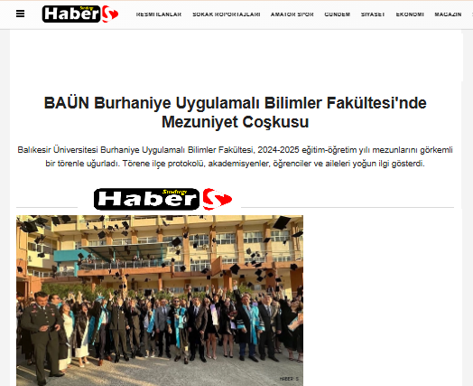 BAÜN Burhaniye Uygulamalı Bilimler Fakültesi'nde Mezuniyet Coşkusu