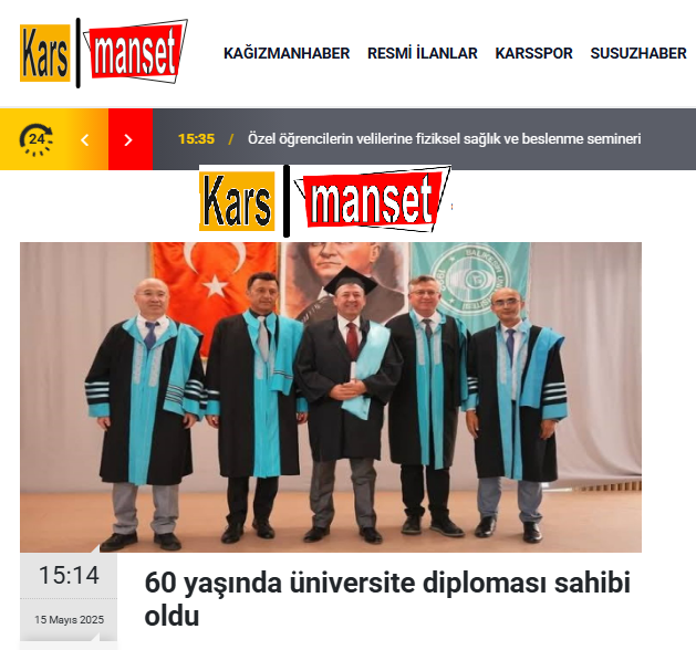 60 yaşında üniversite diploması sahibi oldu