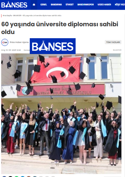 60 yaşında üniversite diploması oldu