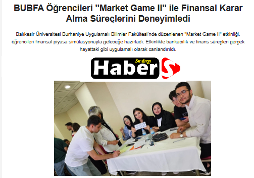 BUBFA Öğrencileri "Market Game II" ile Finansal Karar Alma Süreçlerini Deneyimledi. 1