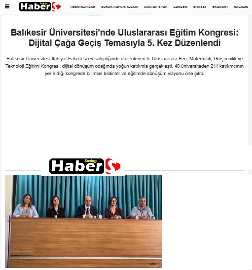 Balıkesir Üniversitesi'nde Uluslararası Eğitim Kongresi: Dijital Çağa Geçiş Temasıyla 5. Kez Düzenlendi