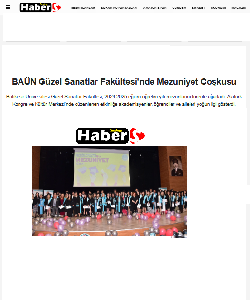 BAÜN Güzel Sanatlar Fakültesi'nde Mezuniyet Coşkusu