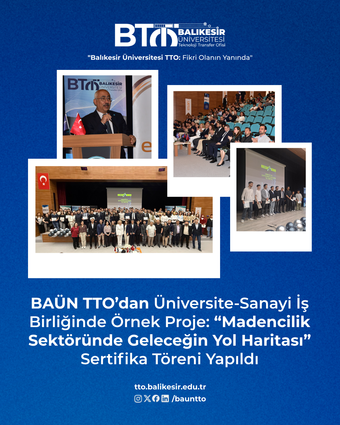 BAÜN TTO’dan Üniversite-Sanayi İş Birliğinde Örnek Proje: “Madencilik Sektöründe Geleceğin Yol Haritası” Sertifika Töreni Yapıldı 1