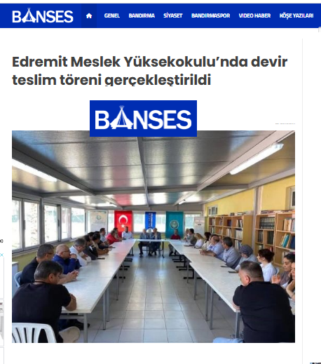 Edremit Meslek Yüksekokulu'nda devir teslim töreni gerçekleştirildi