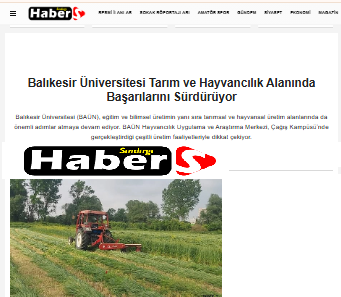 Balıkesir Üniversitesi Tarım ve Hayvancılık Alanında Başarılarını Sürdürüyor 1