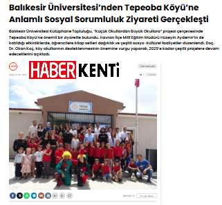 Balıkesir Üniversitesi’nden Tepeoba Köyü’ne Anlamlı Sosyal Sorumluluk Ziyareti Gerçekleşti.