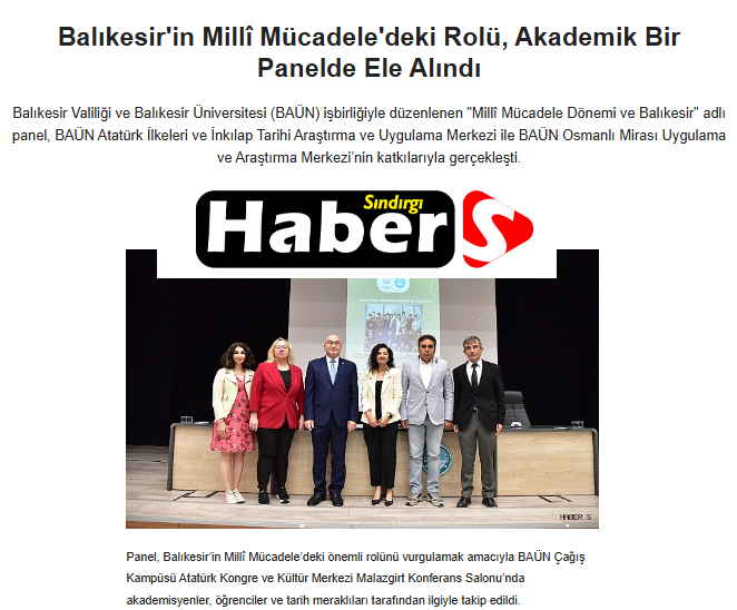 Balıkesir'in Millî Mücadele'deki Rolü, Akademik Bir Panelde Ele Alındı.