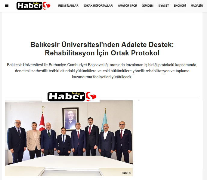 Balıkesir Üniversitesi'nden Adalete Destek: Rehabilitasyon İçin Ortak Protokol