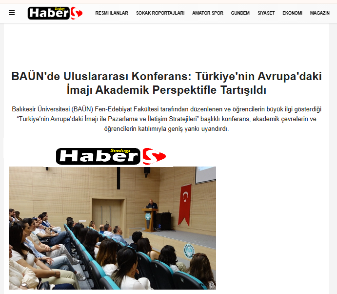 BAÜN'de Uluslararası Konferans: Türkiye'nin Avrupa'daki İmajı Akademik Perspektifle Tartışıldı