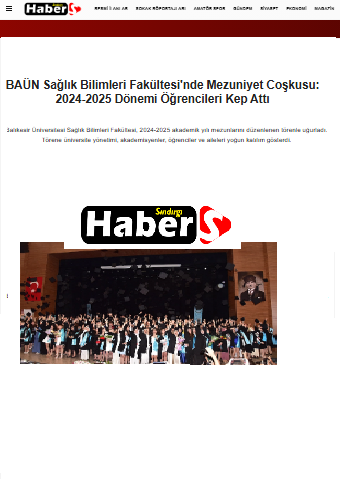 BAÜN Sağlık Bilimleri Fakültesi'nde Mezuniyet Coşkusu: 2024-2025 Dönemi Öğrencileri Kep Attı