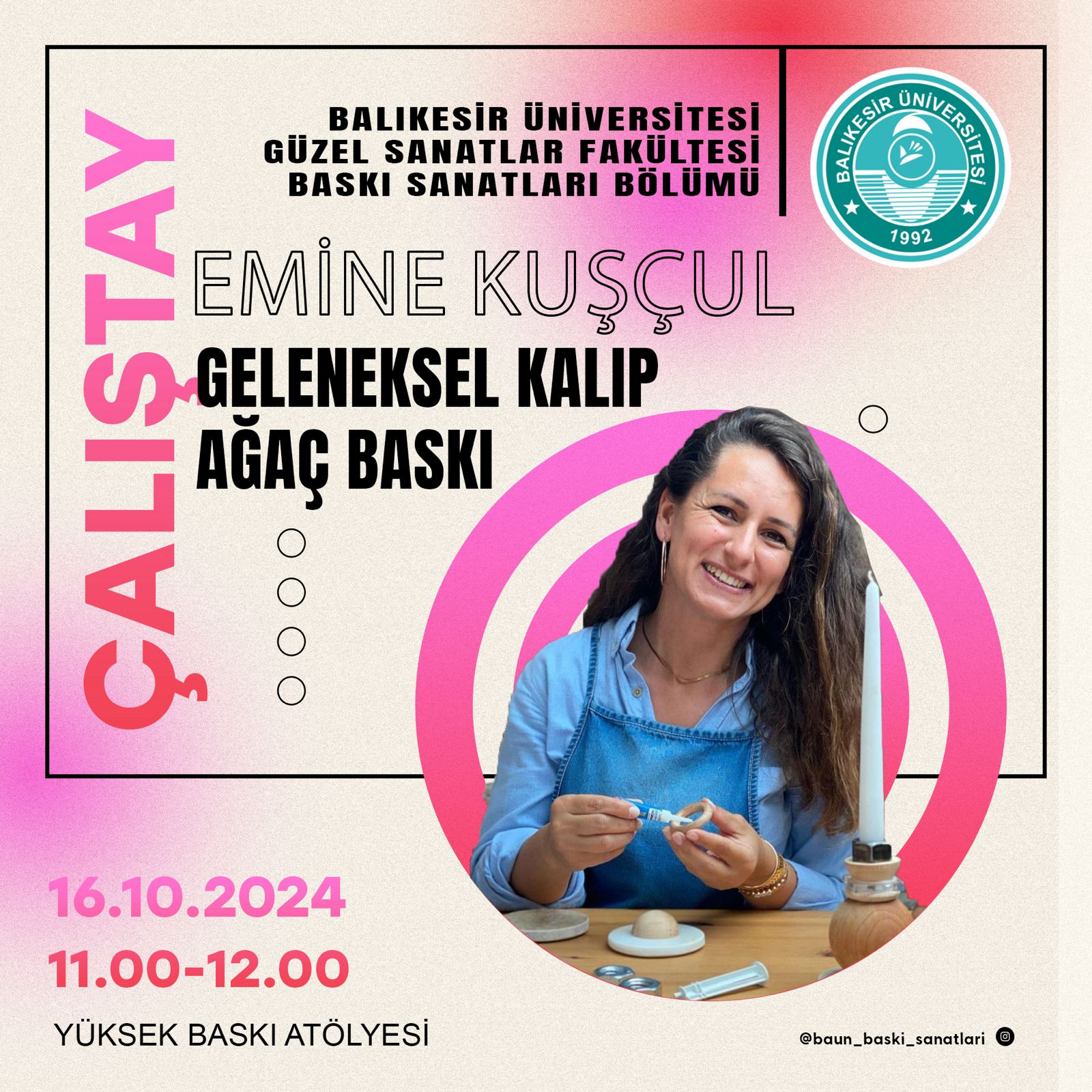 A Woodblock Printing Workshop was held with Emine Kuşçul.