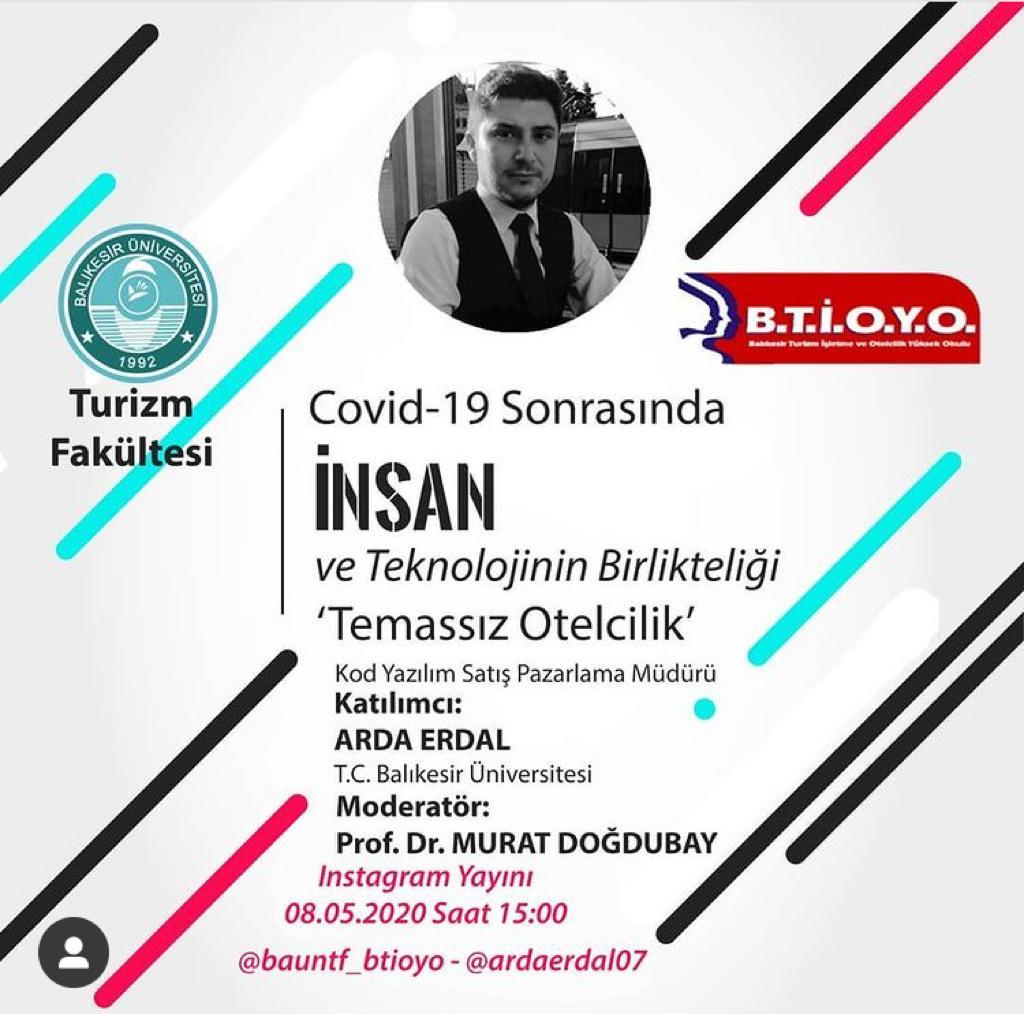 Covid-19 Sonrasında İnsan ve Teknolojinin Birlikteliği "Temassız Otelcilik" konulu Instagram yayını 1
