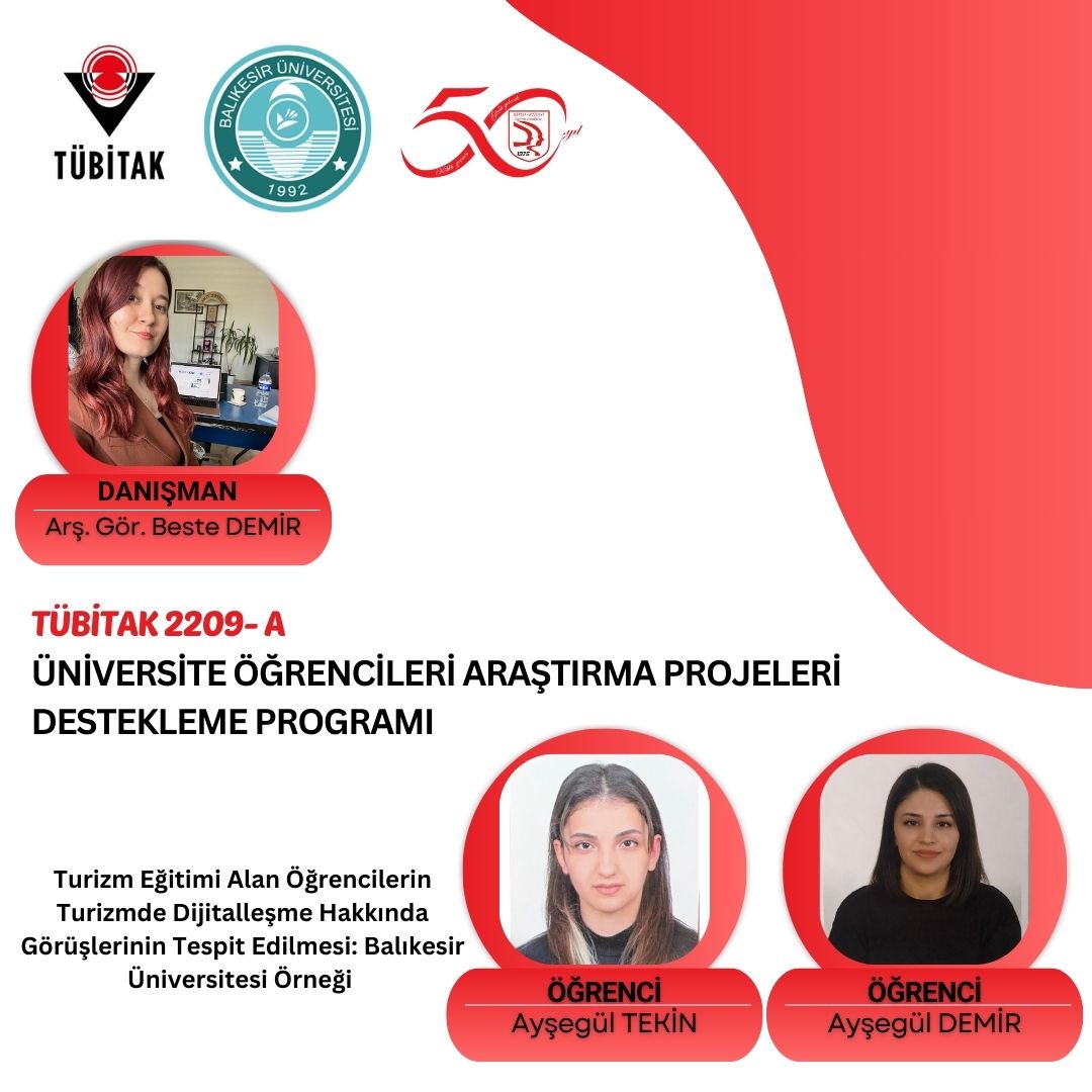 Turizm Fakültesi Öğrencilerinden TÜBİTAK 2209-A Üniversite Öğrencileri Araştırma Projesi Başarısı 5