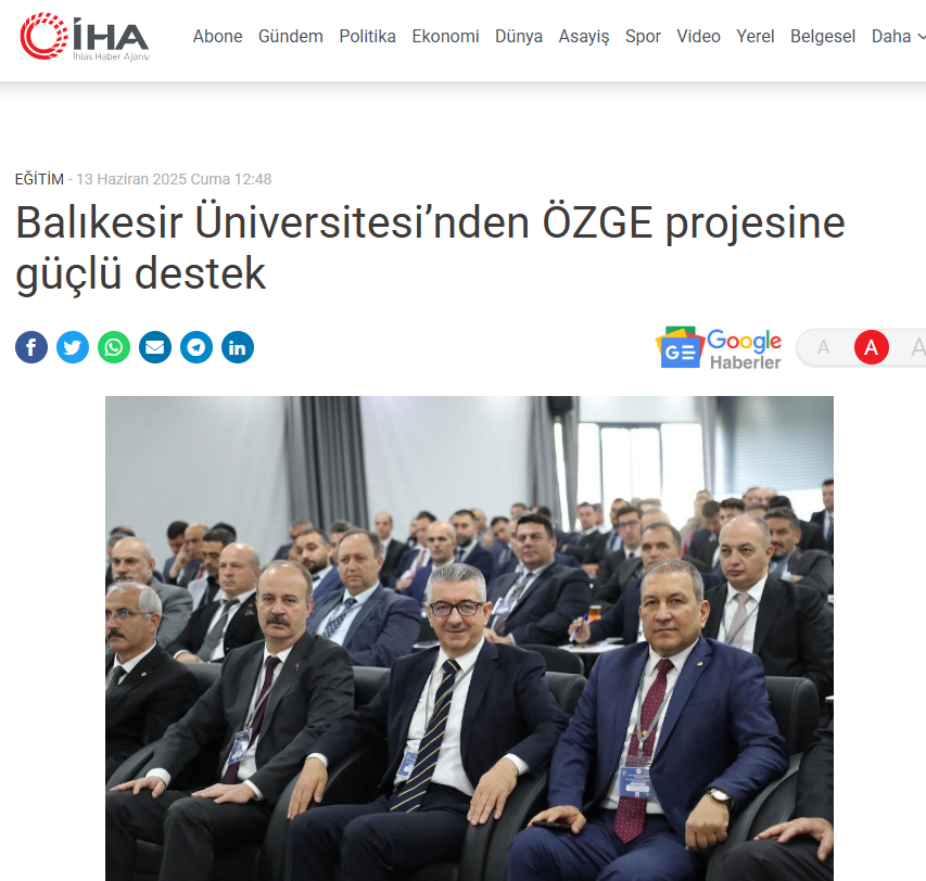 Balıkesir Üniversitesi’nden ÖZGE projesine güçlü destek