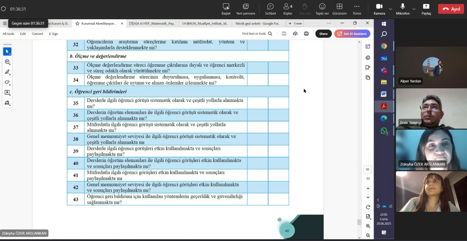 Kimya Teknolojisi Programı MEDEK Akreditasyonu Kapsamında Online Akademik Toplantı Gerçekleştirildi