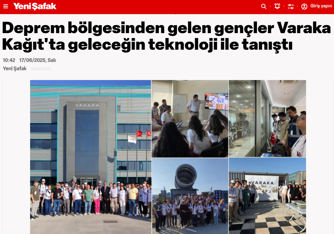Young people from the earthquake region met with the technology of the future at Varaka Kağıt