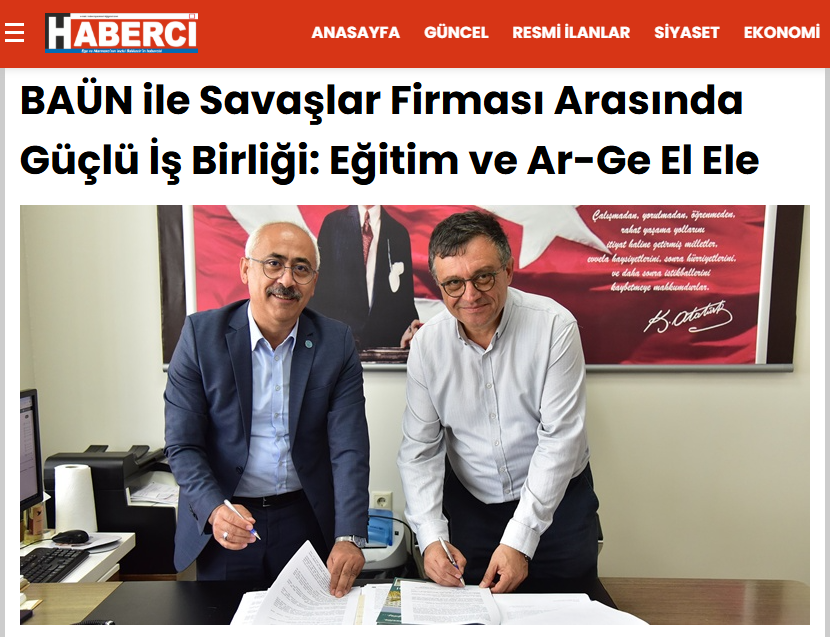 BAÜN ile Savaşlar Firması Arasında Güçlü İş Birliği: Eğitim ve Ar-Ge El Ele
