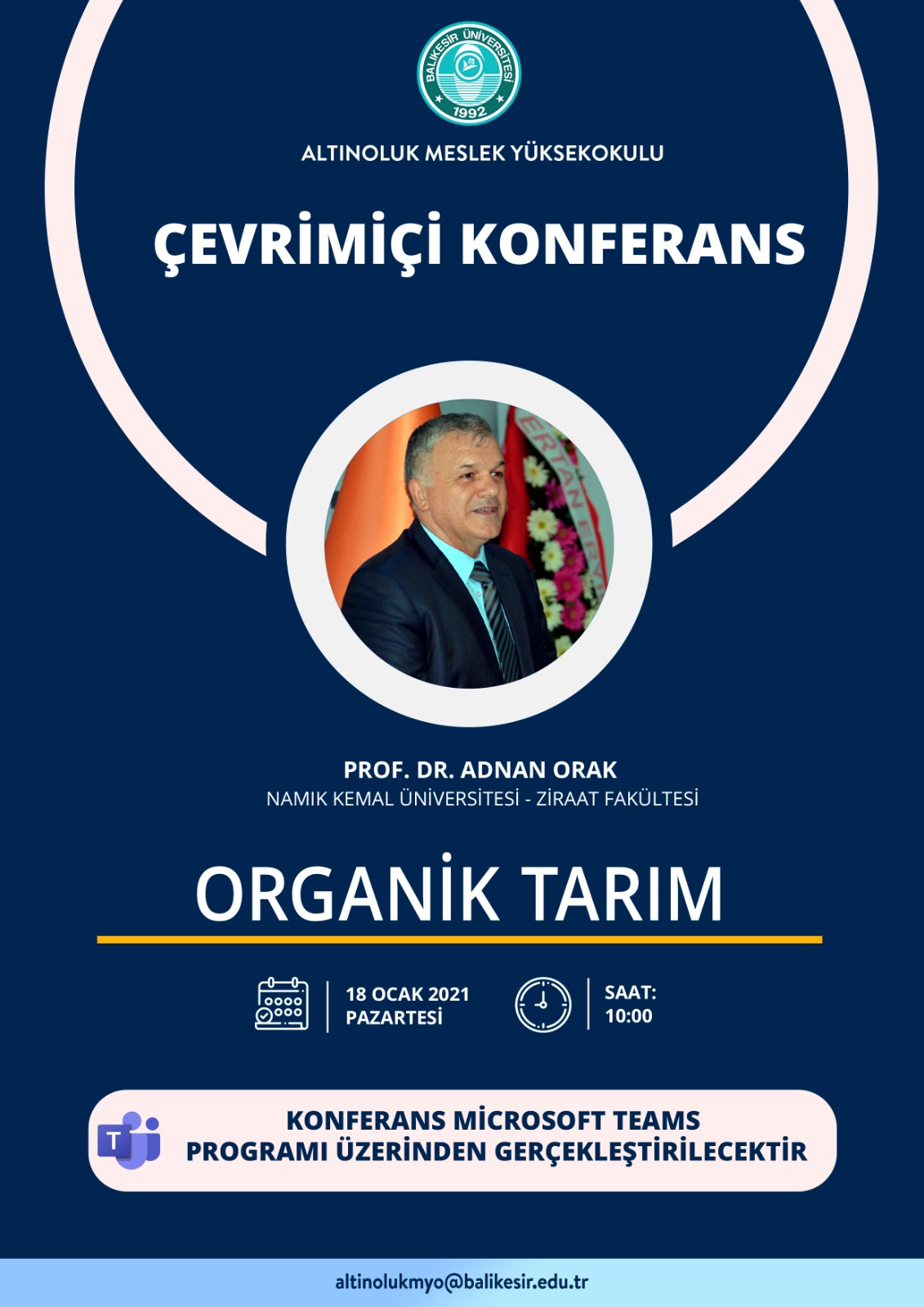 Tıbbi ve Aromatik Bitkiler Programı Öğrencileerimize Yönelik Çevrimiçi Seminer Gerçekleştirildi.