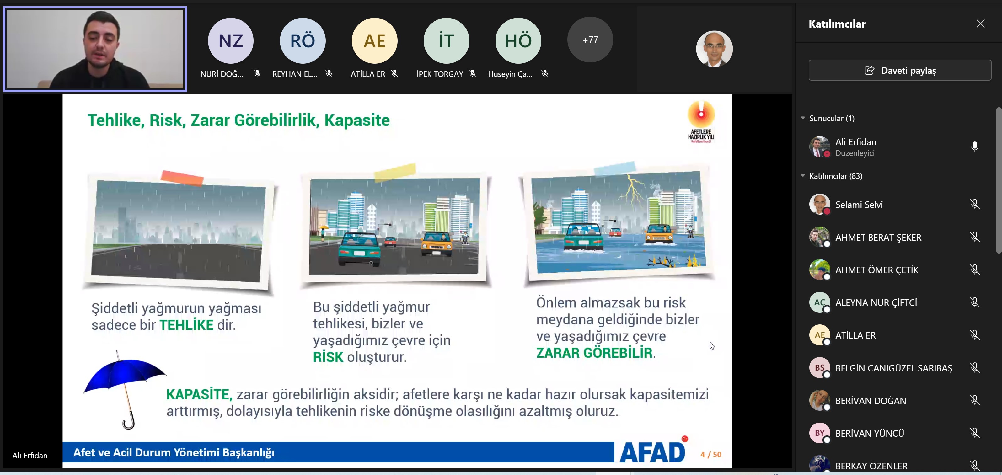 Öğrencilerimize ve Öğretim Elemanlarımıza Afet Bilinci Eğitimi verildi.