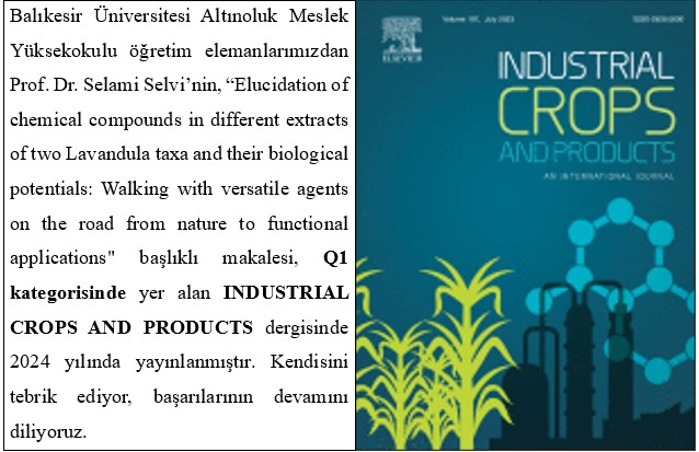 Yüksekokulumuz Öğretim Üyesi Prof. Dr. Selami Selvi'nin Makalesi Q1 Grubu Dergide Yayımlanmıştır