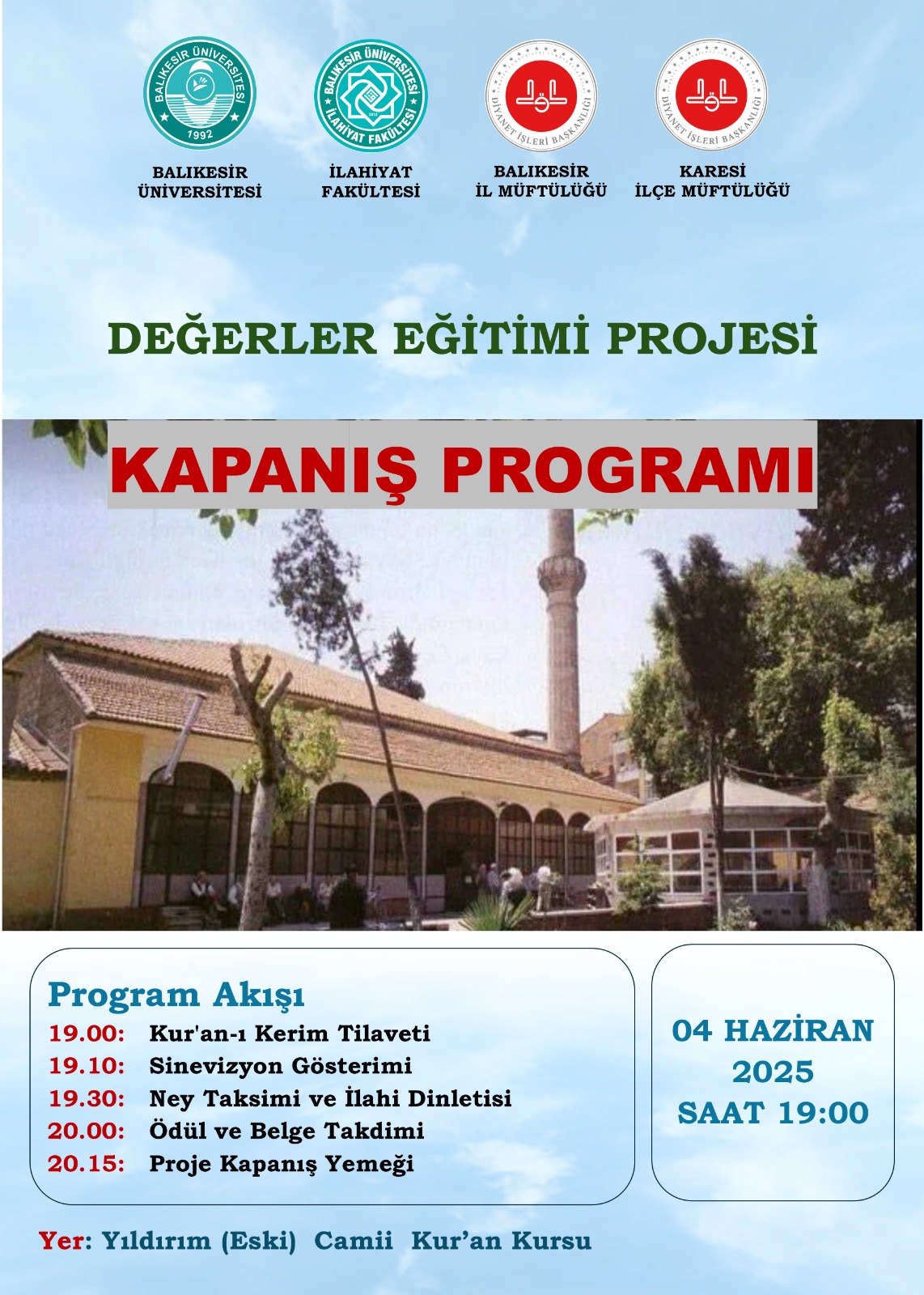 22 Haftada 22 Tema ve 22 Farklı Etkinlikle Gerçekleştirilen Değerler Eğitimi Projesi Kapanış Programı Gerçekleştirildi