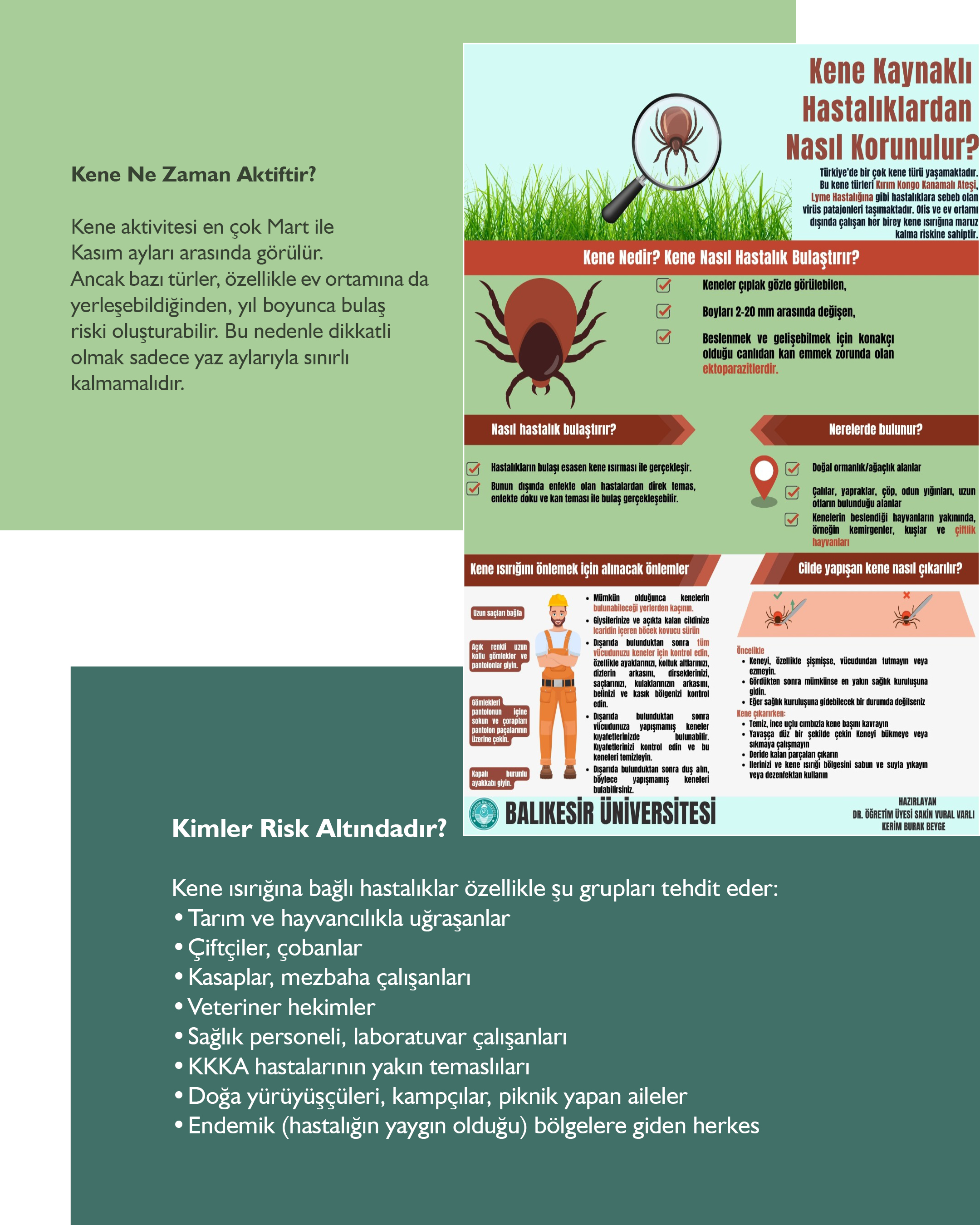  Kenelerden Korunma Yolları ve Alınacak Tedbirler Dr. Öğr. Üyesi Sakin Vural Varlı&Kerim Burak Beyge 3