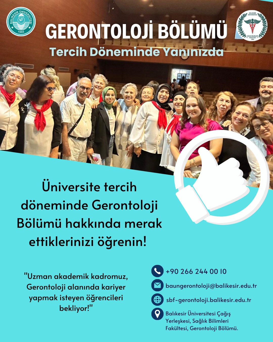 Gerontoloji Bölümü İlk Öğrencilerini Alıyor