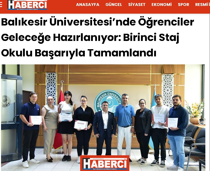 Balıkesir Üniversitesi’nde Öğrenciler Geleceğe Hazırlanıyor: Birinci Staj Okulu Başarıyla Tamamlandı