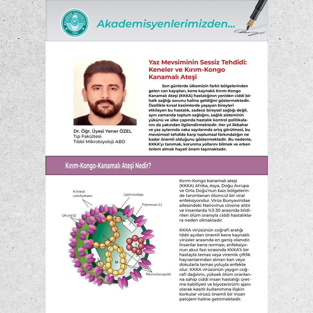 Akademisyenlerimizden; Yaz Mevsiminin Sessiz Tehdidi: Keneler ve Kırım–Kongo Kanamalı Ateşi  2