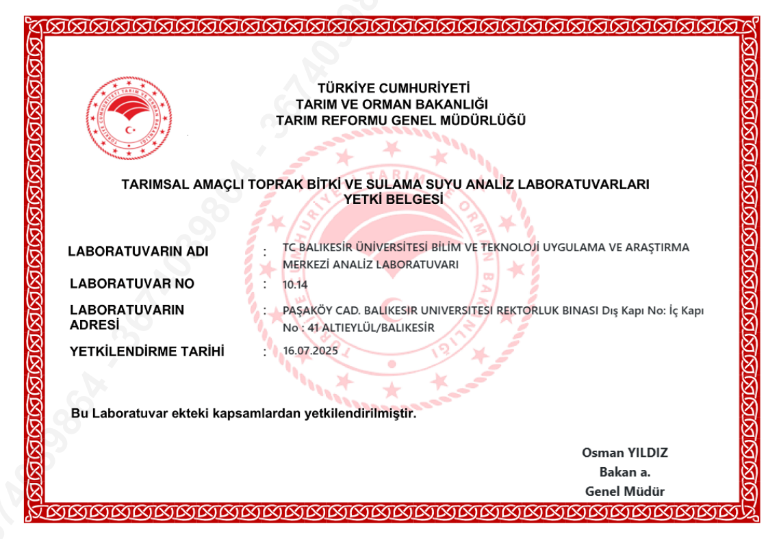 Balıkesir Tarımına Güçlü Destek: BAÜN BÜBTAM, Tarımda Toprak Analizlerinde Bakanlık Tescilli Merkez Oldu 4