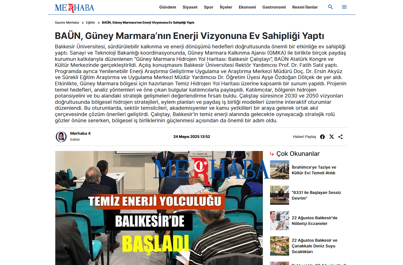 BAÜN, Güney Marmara’nın Enerji Vizyonuna Ev Sahipliği Yaptı