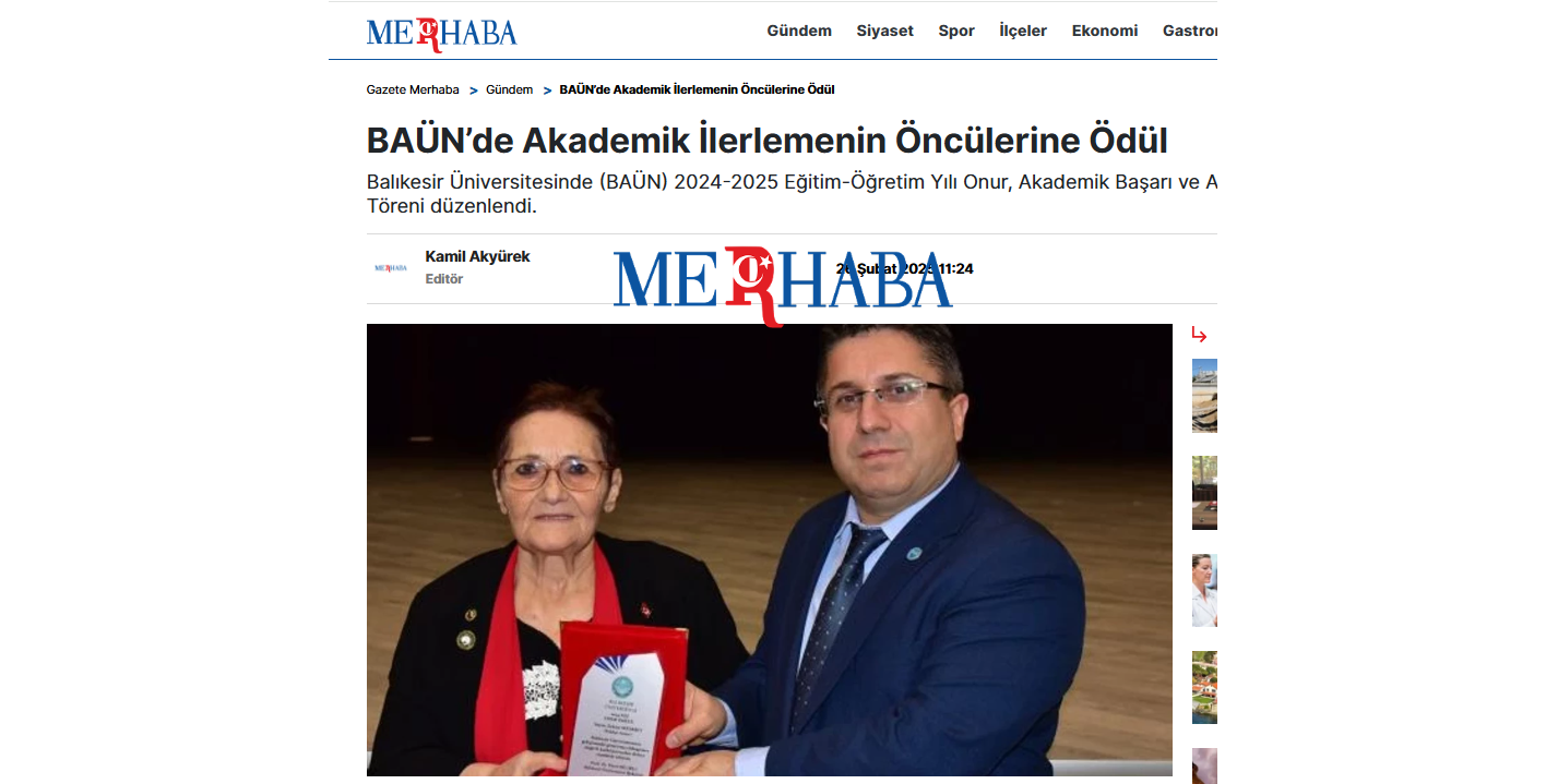 BAÜN’de Akademik İlerlemenin Öncülerine Ödül