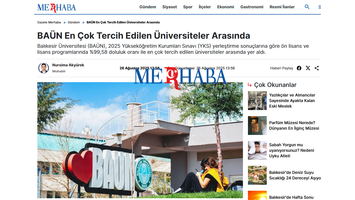 BAÜN En Çok Tercih Edilen Üniversiteler Arasında