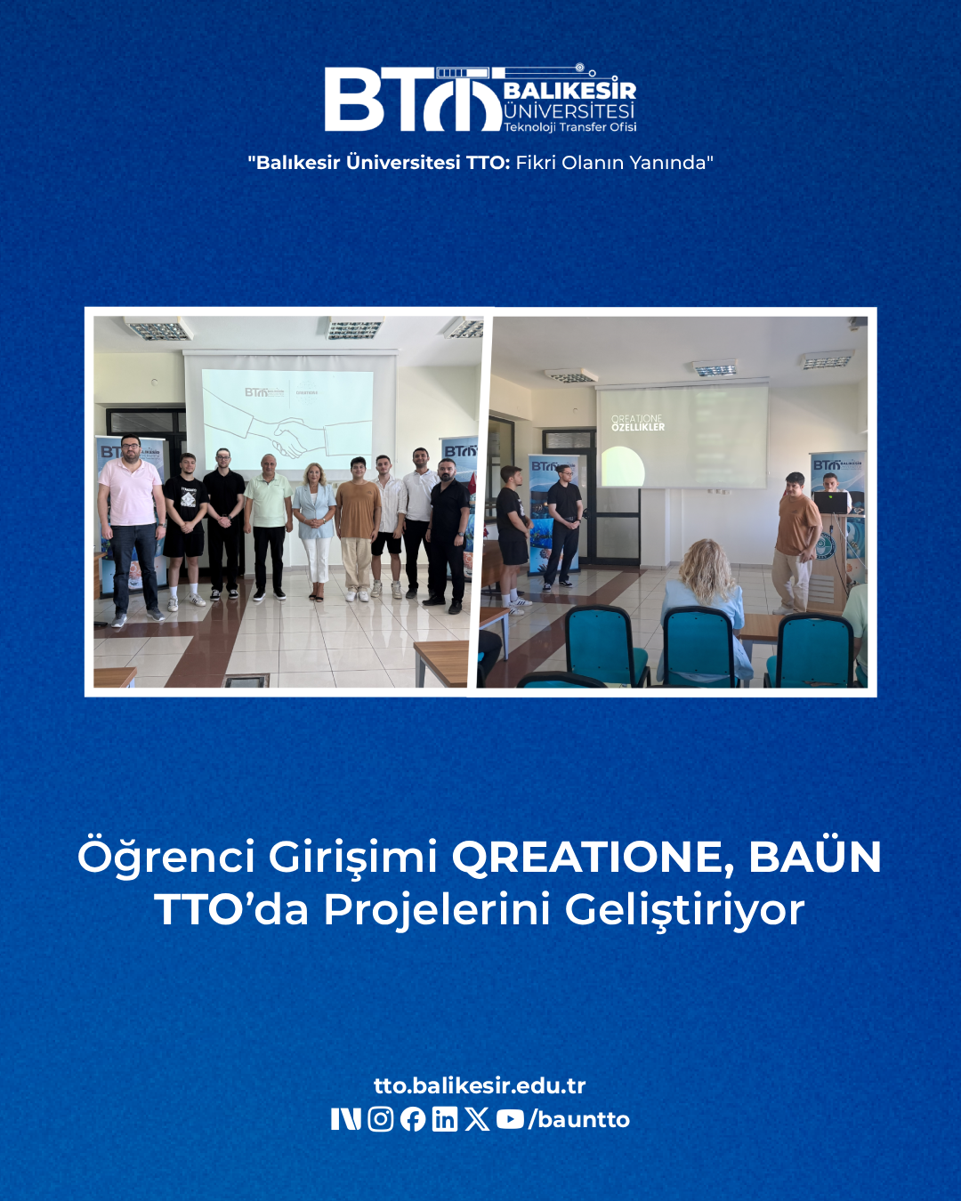 Öğrenci Girişimi QREATIONE, BAÜN TTO’da Projelerini Geliştiriyor 1