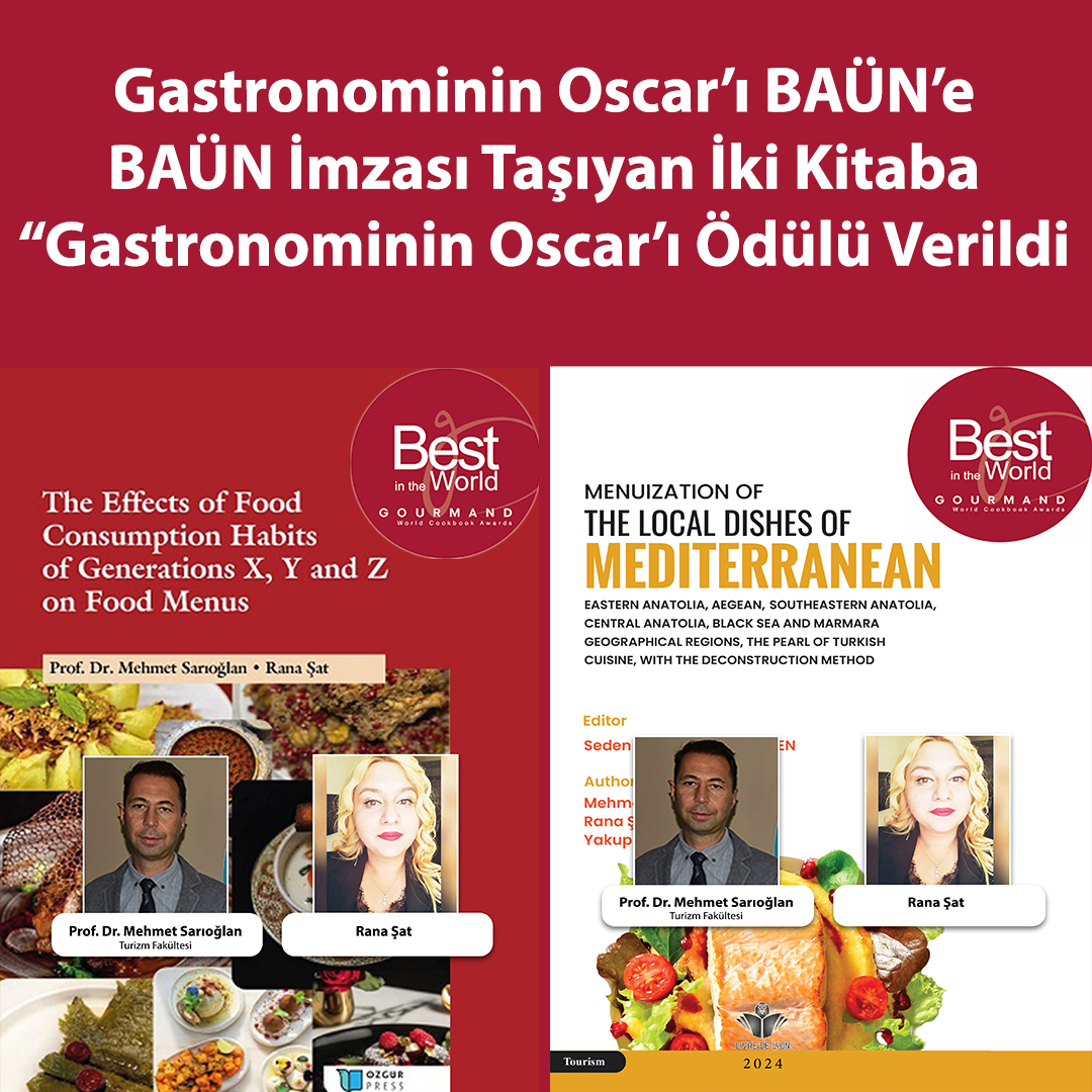 Gastronominin Oscar’ı BAÜN’e, "BAÜN İmzası Taşıyan İki Kitaba “Gastronominin Oscar’ı Ödülü Verildi"