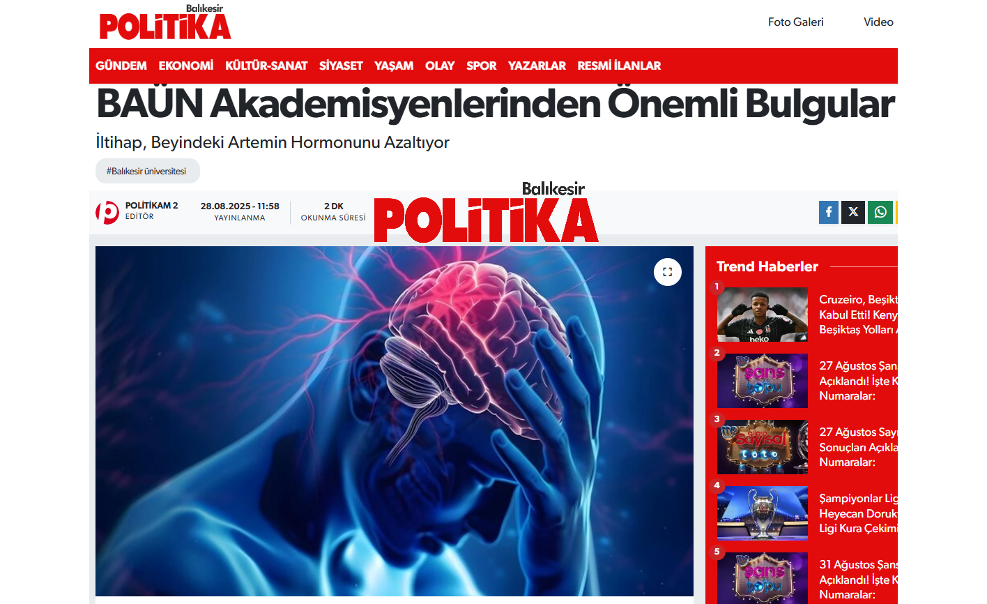 BAÜN Akademisyenlerinden Önemli Bulgular