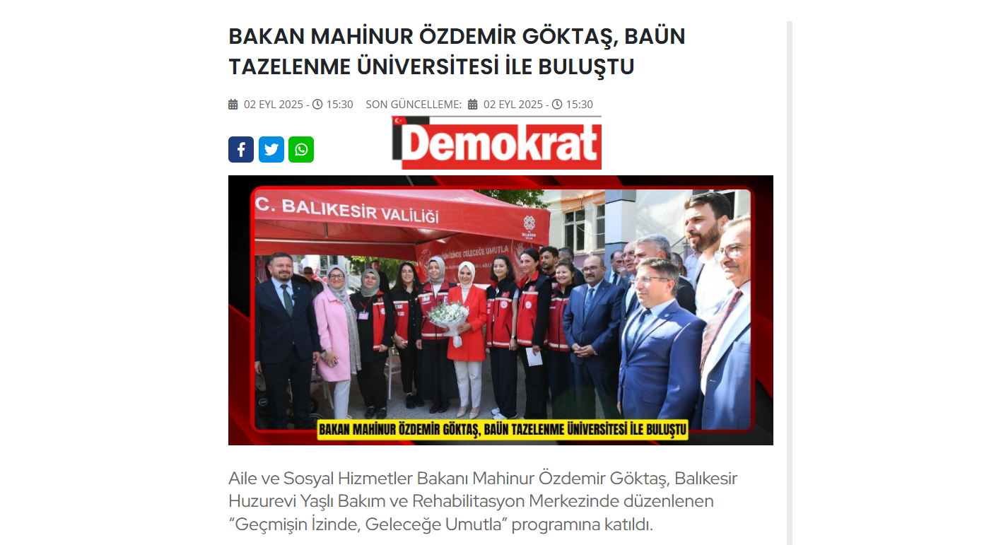 BAKAN MAHİNUR ÖZDEMİR GÖKTAŞ, BAÜN TAZELENME ÜNİVERSİTESİ İLE BULUŞTU