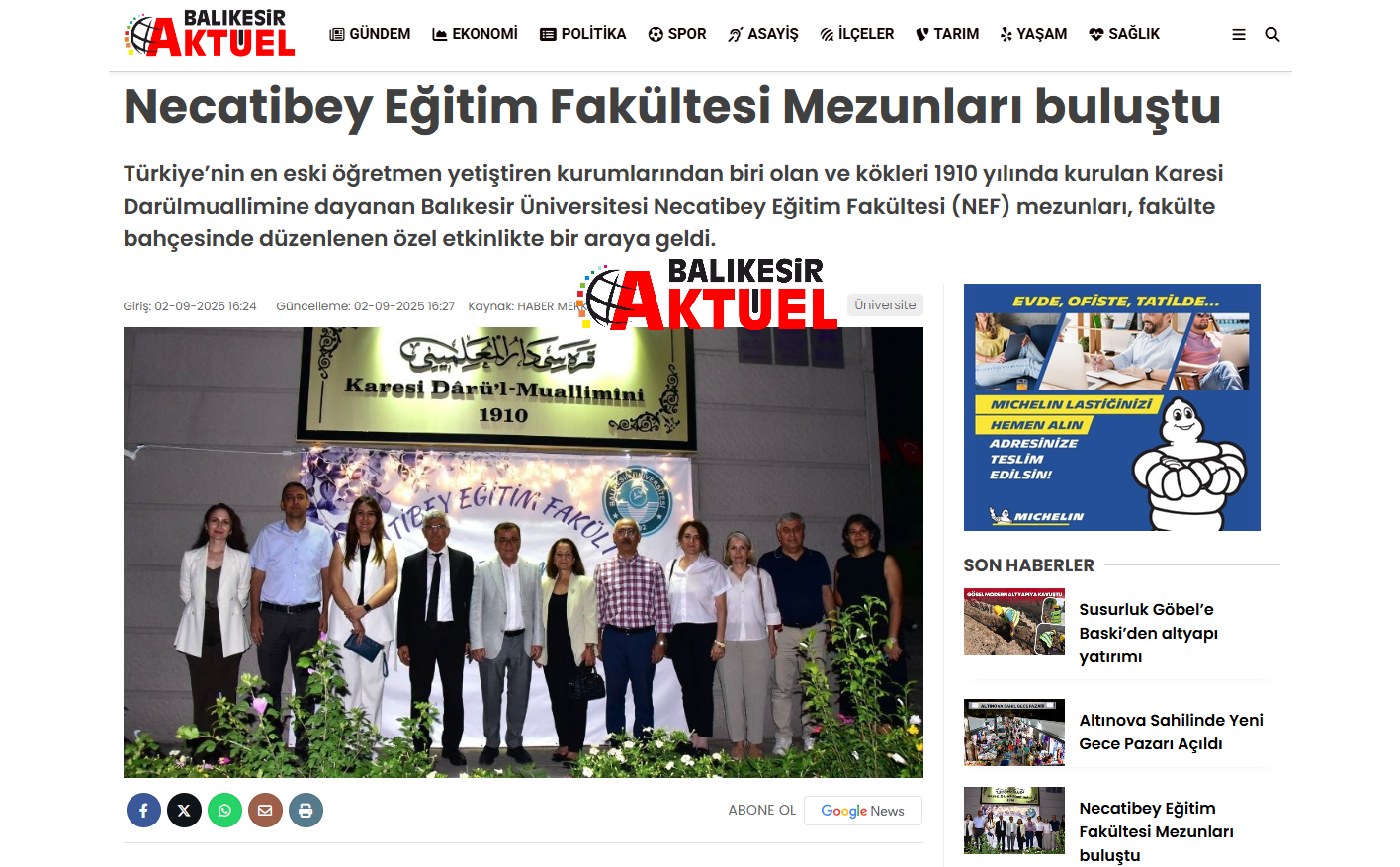 Necatibey Eğitim Fakültesi Mezunları buluştu