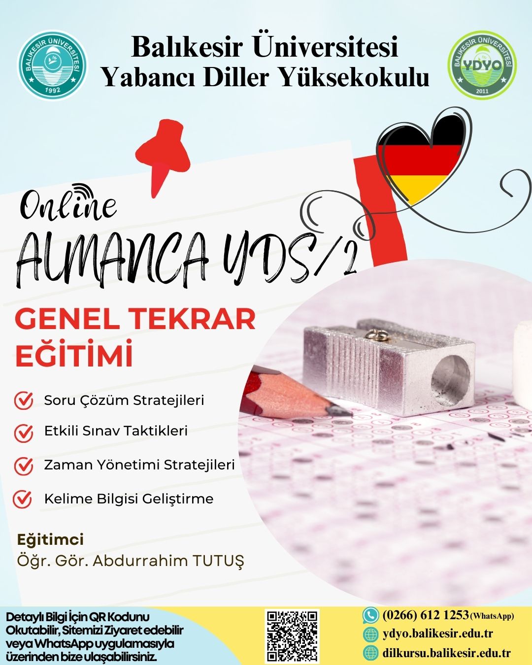 ALMANCA YDS/2 GENEL TEKRAR EĞİTİMİ 1