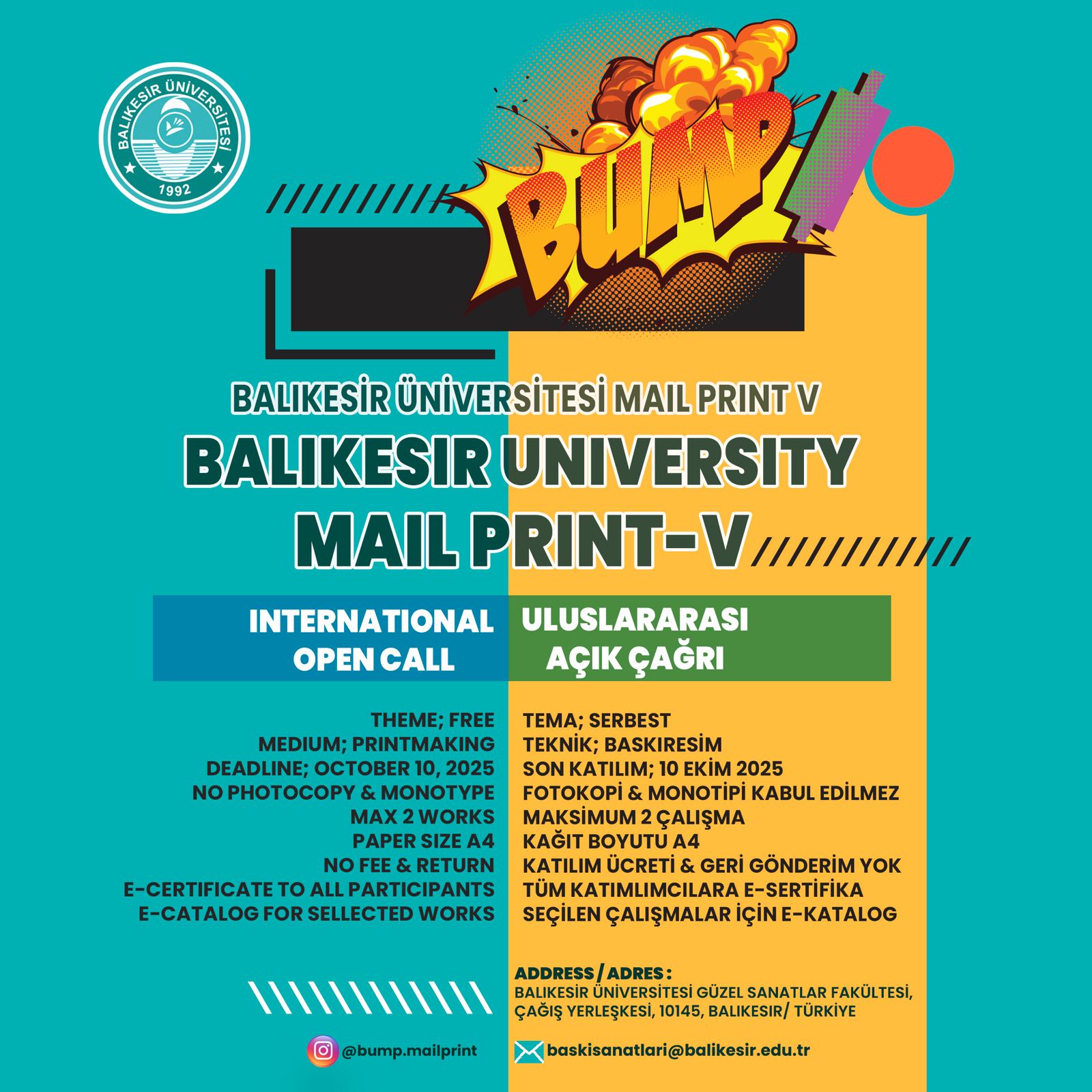 Balıkesir University MAIL PRINT V INTERNATIONAL PRINTMAKING OPEN CALL 1