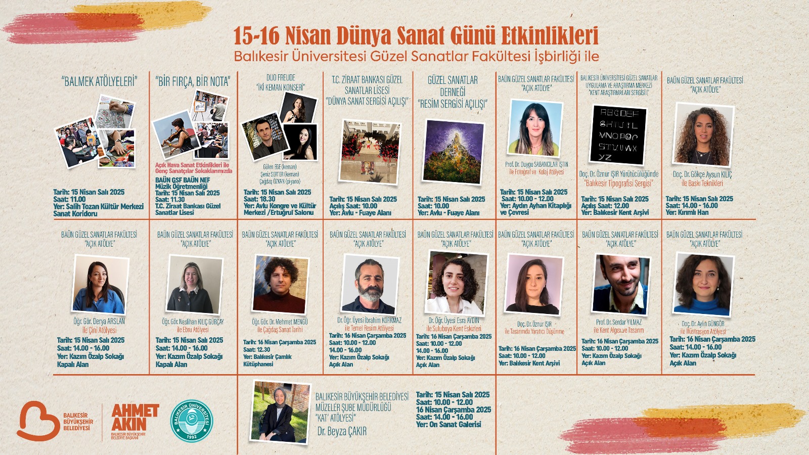 15-16 Nisan Dünya Sanat Günü Etkinlikleri kapsamında Grafik Sanatlar Bölümü hocalarımız çeşitli workshop, sergi ve söyleşiler gerçekleştirmiştir. 1