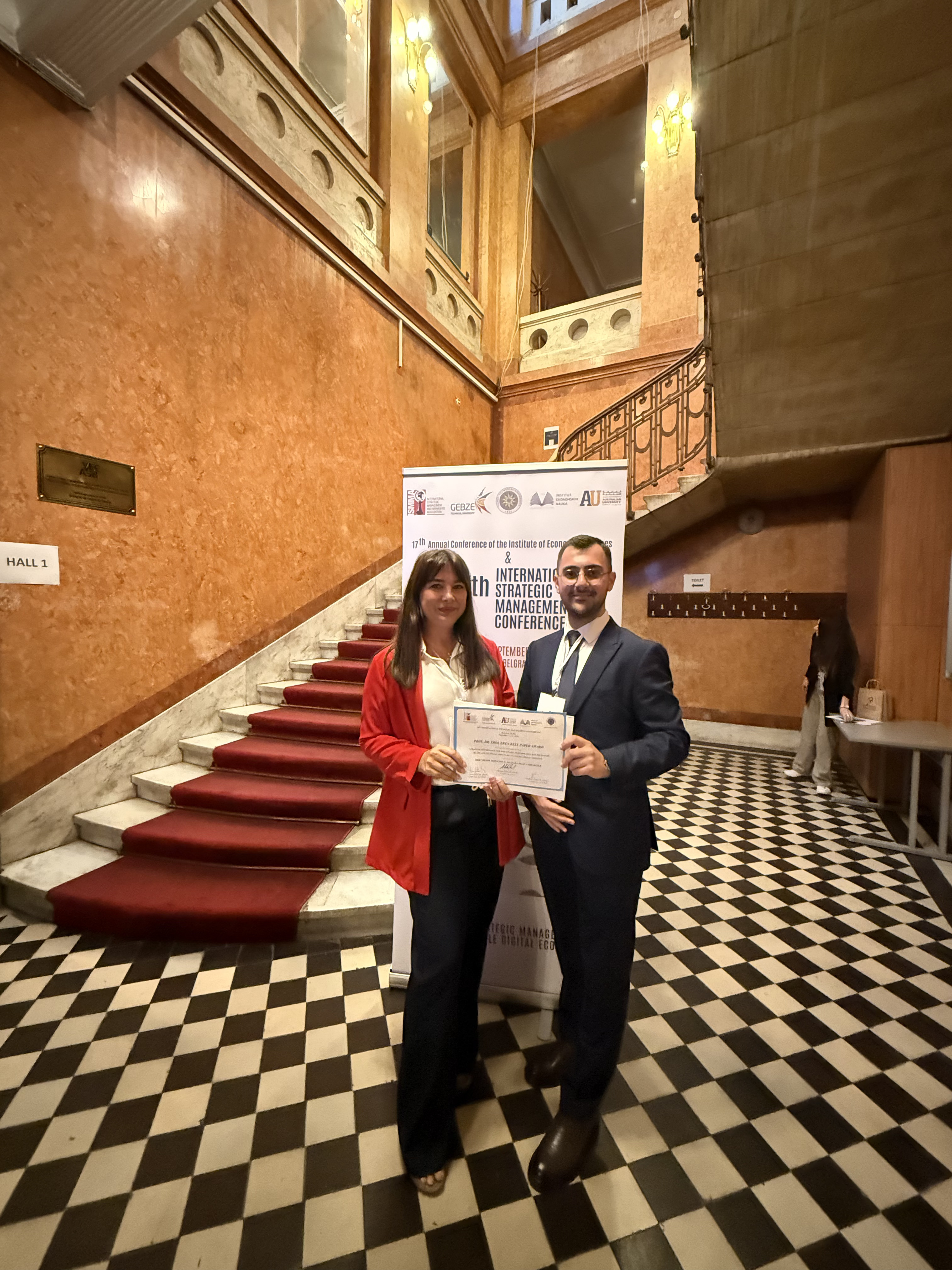 Congratulations to Res. Asst. Mert DEMİR and Prof. Dr. Pelin VARDARLIER 2