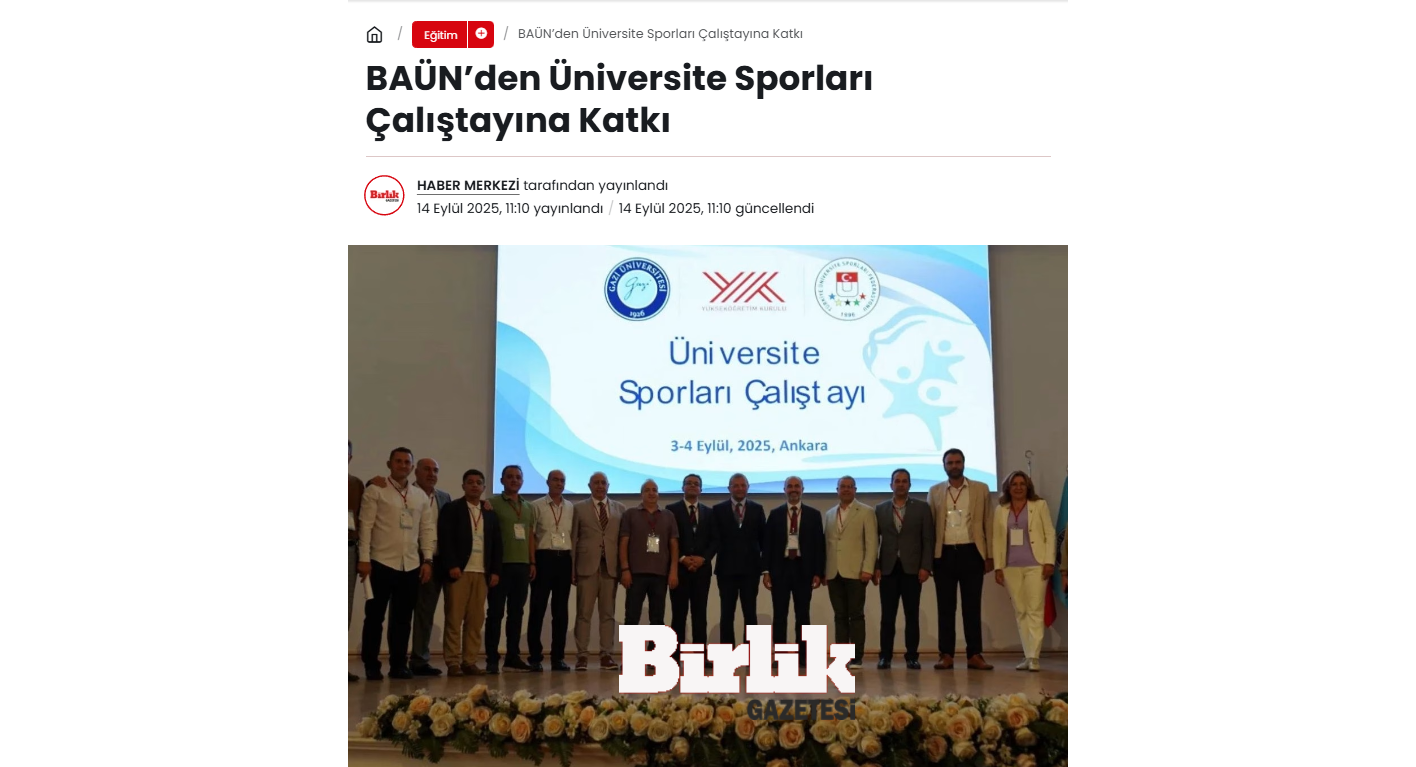 BAÜN’den Üniversite Sporları Çalıştayına Katkı