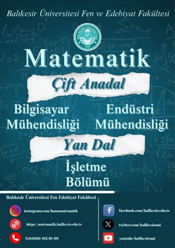 Balıkesir Üniversitesi Matematik Bölümü'nden Önemli Adımlar: Çift Anadal ve Yan Dal Fırsatları